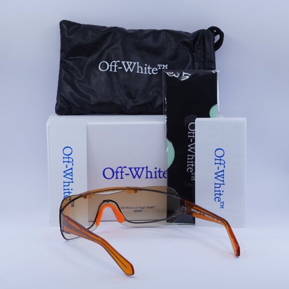 Off-White OERI103 BIG WHARF 7720 Shield Sunglasses – Gunmetal/Orange main image 7